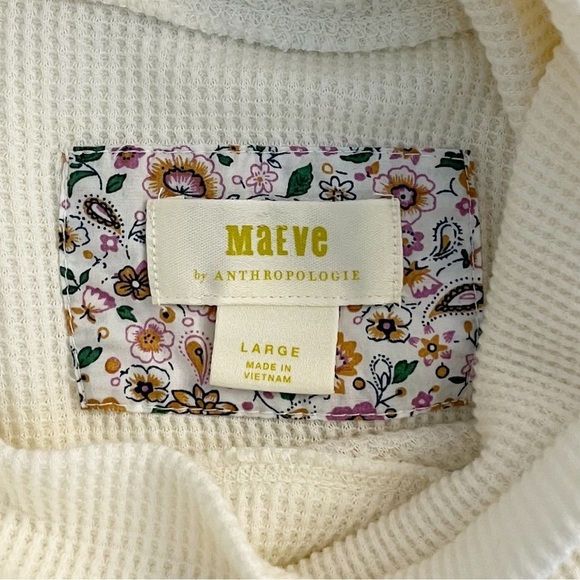 Anthropologie Maeve Ainsley Turtleneck Thermal Long Sleeve Waffle Knit Top - Picture 13 of 15